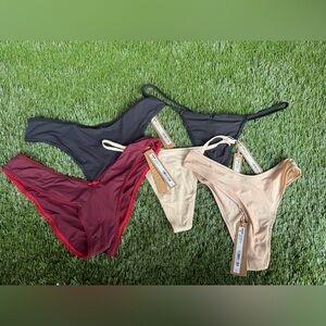 SKIMS Women's Panties Set of 5 - Black, Burgundy, Beige